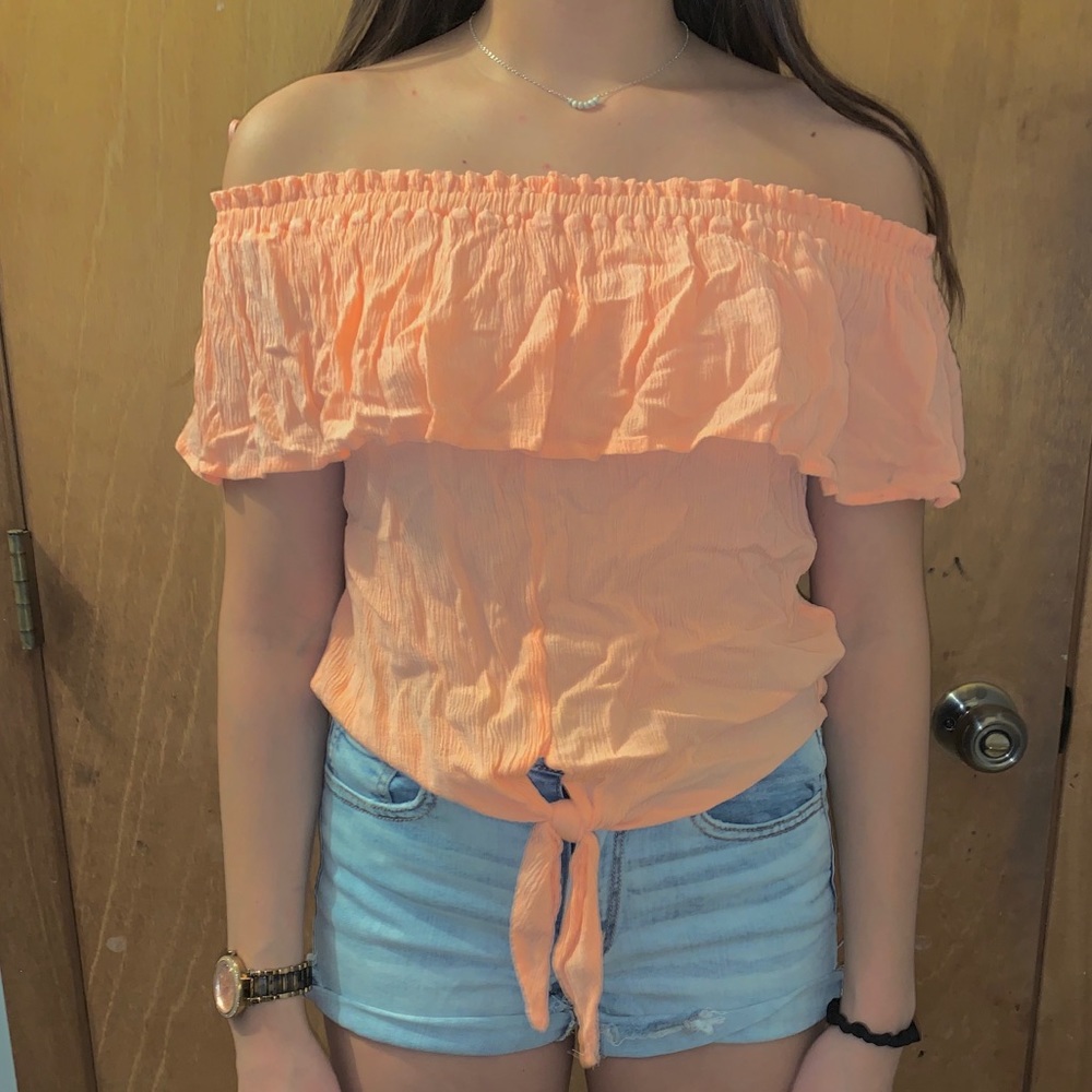 Express Dressy Orange Shirt